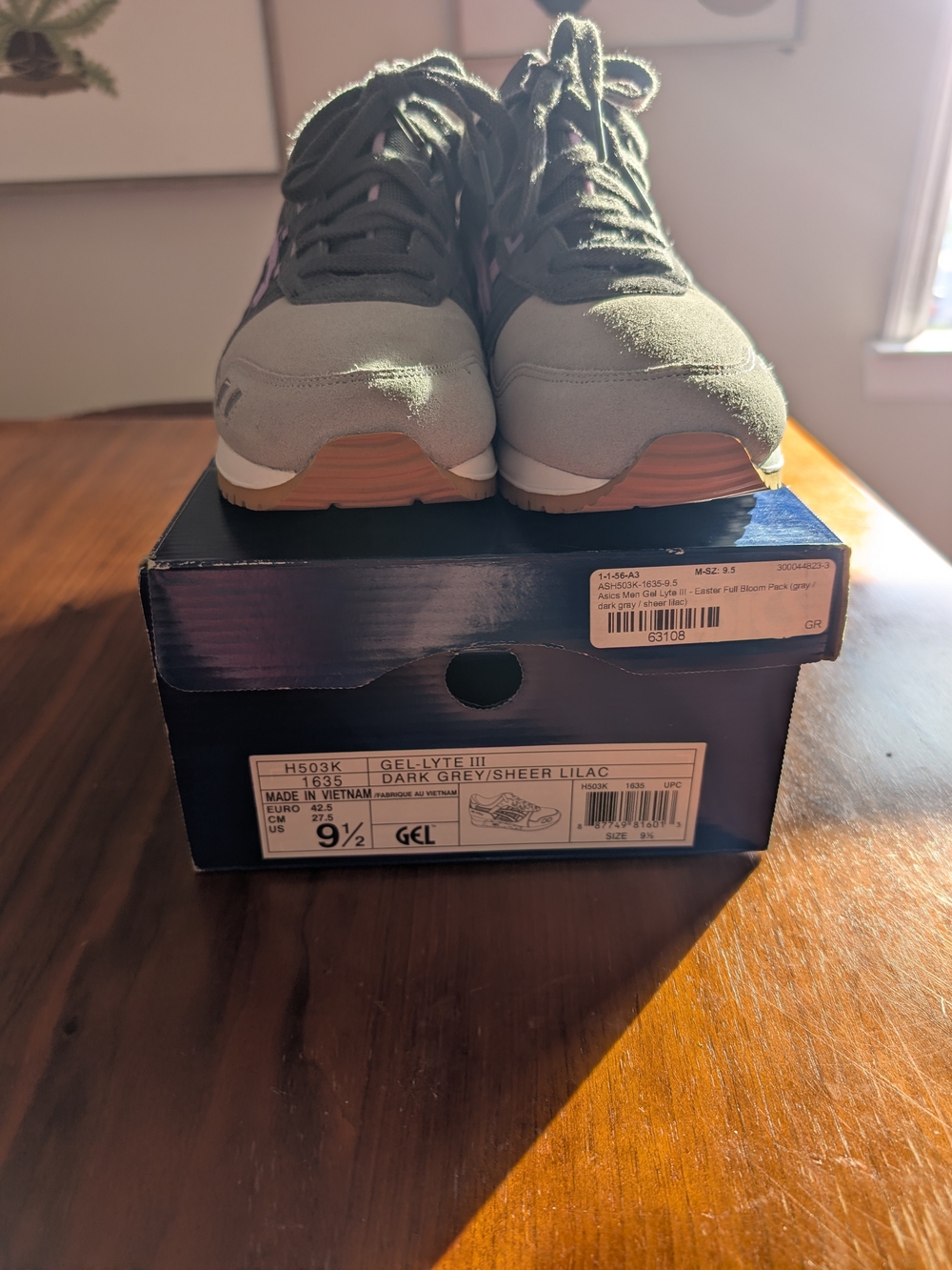 ASICS Gel-Lyte III Full Bloom Grey Lilac Men’s 9.5 H503K-1635 OG Box - Picture 2 of 8